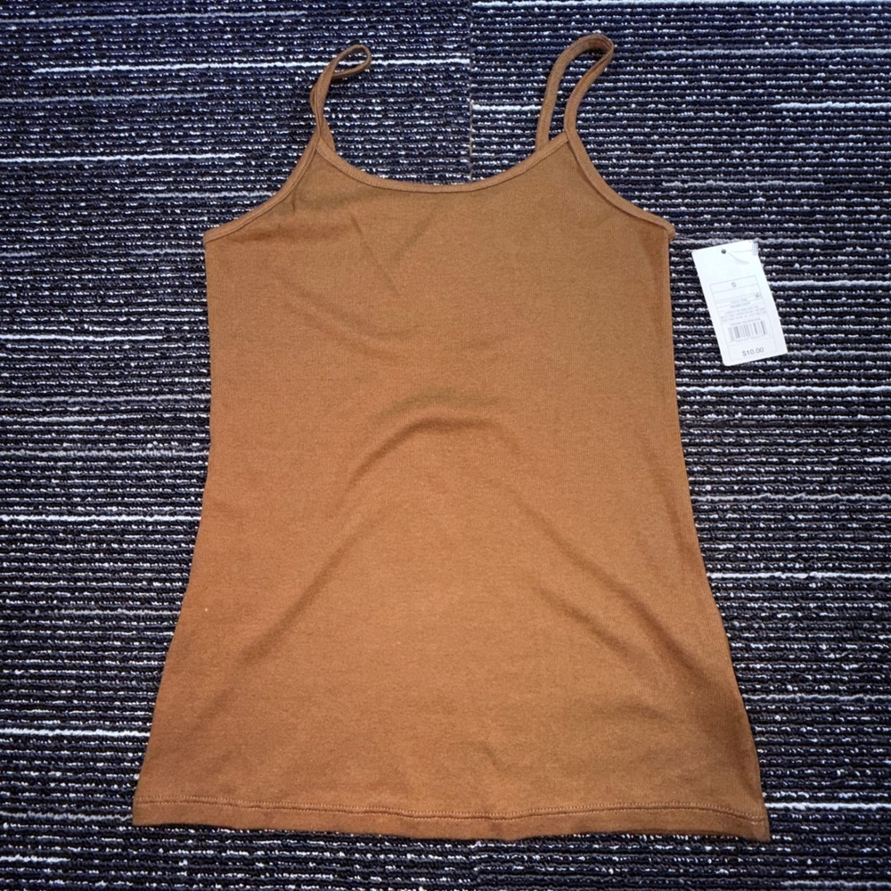 A New Day Camisole Women S Brown NEW Ribbed‎ Cotton Modal Spaghetti Strap Tank